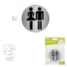 Placa Adhesiva Baño "Mujer / Hombre" Acero Inoxidable Ø 7 cm.
