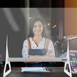 Mampara Protectora Mostrador  Metacrilato Trasnparente Espesor 3 mm. 2 Pies. Medida 67x100 cm.