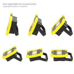 Linterna de Trabajo Led  Multifunción Recargable 2.000 mAh. / 10 W. / 500 Lúmenes / 4 Imanes / Bateria Externa / Soporte 180