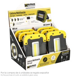 Linterna de Trabajo Led  Multifunción Recargable 2.000 mAh. / 10 W. / 500 Lúmenes / 4 Imanes / Bateria Externa / Soporte 180