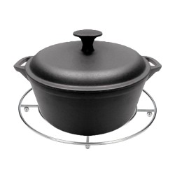 Salvamanteles Metalico Redondo, 22,5x22,5x5cm, Acabado Cromado