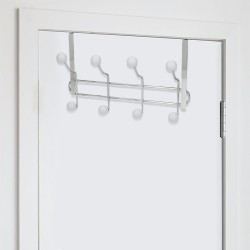 Perchero Cromado Colgante Para Puerta 4/8 Ganchos. Terminacion Blanca.