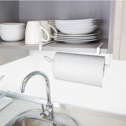 Colgador Portarrollos Papel Cocina, Acero Para Puertas, Encimeras, Muebles. 32,5x18x10 cm.