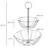 Frutero 2 Niveles, Acero Cromado, Doble Canasta De Rejilla, Ø 30x46 (Alt) cm.
