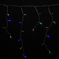 Guirnalda Luces Navidad Cortina 10x1 Metros 345 Leds Multicolor. Luz Navidad Interiores y Exteriores Ip44. Cable Transparente