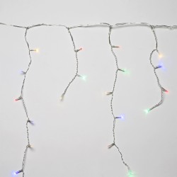 Guirnalda Luces Navidad Cortina 10x1 Metros 345 Leds Multicolor. Luz Navidad Interiores y Exteriores Ip44. Cable Transparente