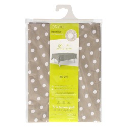 Mantel Hule Rectangular Topos Beige Impermeable Antimanchas PVC 140x250 cm.  Recortable Uso Interior y Exterior