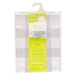 Mantel Hule Rectangular Cuadros Beige Impermeable Antimanchas PVC 140x250 cm.  Recortable Uso Interior y Exterior