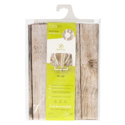 Mantel Hule Redondo Tablones Madera Impermeable Antimanchas PVC Ø 140 cm. Uso Interior y Exterior