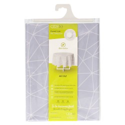 Mantel Hule Geometrico Gris Impermeable Antimanchas PVC Ø 140 cm. Uso Interior y Exterior