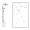 Columna Ducha Universal Multifuncional Completa Cuadrada, Acero inoxidable, Rociador Alcachofa Efecto Lluvia 22,5x22,5 cm.