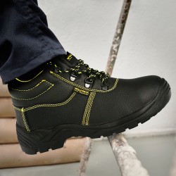 Botas Seguridad S3 Piel Negra Wolfpack  N 36 Vestuario Laboral,calzado Seguridad, Botas Trabajo. (Par)