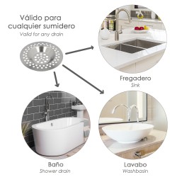 Filtro Cestillo Para Lavabo / Fregadero Inoxidable 8 cm.