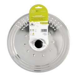 Tapadera Multiusos Acero Inoxidable Ø 28 cm. Uso Tapa Anti Salpicaduras y Escurridor. Tapadera Adpatable Diferentes Medidas