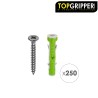 Cubo Tacos Topgripper Bimaterial Con Tornillos Ø 6 mm. 250 Piezas Taco Anclaje Universal, Taco Hormigon, Taco Pladur
