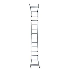 Escalera Telescópica Aluminio  3+3 Peldaños Perfil 67 mm.