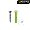 Blister Tacos Topgripper Bimaterial Con Tornillos Ø 8 mm. 20 Piezas Taco Anclaje Universal, Taco Hormigon, Taco Pladur