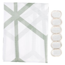 Cortina Ducha Tela Geometria 180 x 200 cm. Cortina baño, Cortina Tela Impermeable Con Anillas