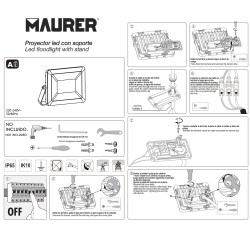 Foco Led Plano Potencia 50 Watt. 4000 Lumenes. Luz blanca 4000K Protección IP65. Cuerpo Aluminio. Foco Exteriores / Interiores.