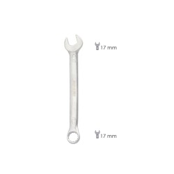 Llave Combinada Plus 17x17 Acero Cromo Vanadio DIN 3113. Llave Doble Boca, Llave Fija, Llave Estrella