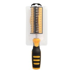 Juego De Puntas con Destornillador  1/4" 35 Piezas. Acero Cromo Vanadio, Kit Destorpuntas, Puntas Destornillador.