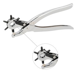 Sacabocados Estrella Profesional 225 mm. Agujeros de Ø 2,5 a 5 mm. Alicates Agujeros, Perforador Cuero, Alicates Cinturones,