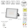 Foco Led Plano Potencia 20 Watt. 1600 Lumenes. Luz blanca 4000K Protección IP65. Cuerpo Aluminio. Foco Exteriores / Interiores