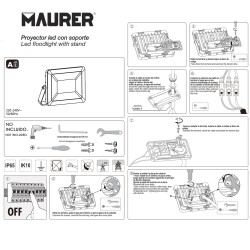 Foco Led Plano Potencia 10 Watt.800 Lumenes. Luz blanca 4000K Protección IP65. Cuerpo Aluminio. Foco Exteriores / Interiores.