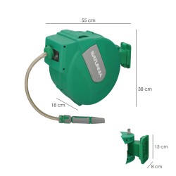 Enrollador Automatico Manguera Para Jardin. Recogedor Manguera Automatico, Porta Mangueras Jardin Manguera De 20 Metros