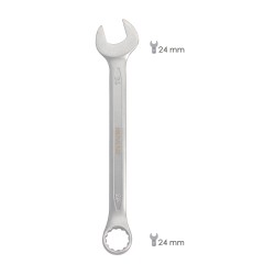 Llave Combinada Plus 24x24 Acero Cromo Vanadio DIN 3113. Llave Doble Boca, Llave Fija, Llave Estrella
