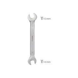 Llave Fija Plus Acero Cromo Vanadio 14x15 DIN 3110. Llave Fija, Llave Fija Doble