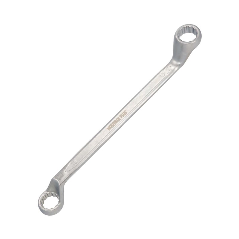 Llave Estrella Acodada Plus Acero Cromo Vanadio 18x19 DIN 838. Llave Doble Boca Acodada, Llave Fija Estrella Acodada