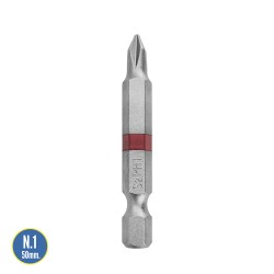 Puntas Largas Destornillador Phillips N 1 (2 Piezas). Acero S2 al Cromo Vanadio. Puntas Hexagonales, Destorpuntas,
