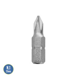 Puntas Destornillador Phillips N 1 (50 Piezas). Acero S2 al Cromo Vanadio. Puntas Hexagonales, Destorpuntas,