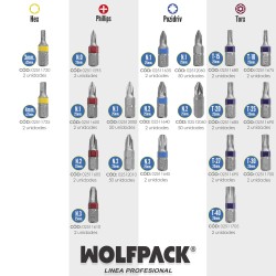 Puntas Destornillador Pozidriv N 1 (50 Piezas). Acero S2 al Cromo Vanadio. Puntas Hexagonales, Destorpuntas,