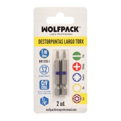 Puntas Largas Destornillador Torx T10 (2 Piezas). Acero S2 al Cromo Vanadio. Puntas Hexagonales, Destorpuntas,