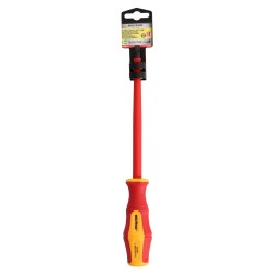 Destornillador Plano Aislado Certificado VDE 1.000 V. Medida 1,6x Ø 8,0 x 175 mm. Destornillador Seguridad Electricista