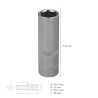Llave Vaso 1/2" Hexagonal Larga 17 mm. Perfil de 6 caras. Acero Cromo Vanadio, Aristas Redondas
