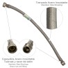 Latiguillo Flexible Reforzado Acero Inoxidable Termo Macho 1/2" - Hembra 1/2" Longitud 500 mm