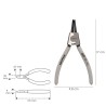 Alicates Arandelas Exteriores Curvo 175 mm. Acero Din 5254. Anillos De Presion, Anillos De Retención, Arandelas Circlips