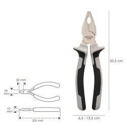Alicates Universales 200 mm. Acero Cromo Vanadio DIN-ISO 5746