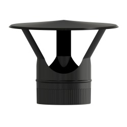 Sombrero Estufa Vitrificado Negro Ø 200 mm. Sombrero Tubo Chimenea, Sombrero Tubo Humo, Sombrero Tubo Calefacción, Sombrero Humo