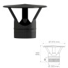 Sombrero Estufa Vitrificado Negro Ø 200 mm. Sombrero Tubo Chimenea, Sombrero Tubo Humo, Sombrero Tubo Calefacción, Sombrero Humo