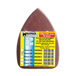 Lija Recambio Velcro Delta  140x100 mm. Con Agujeros Grano  80 (10 Piezas)