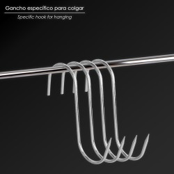 Gancho Carnicero Inoxidable N 2 De 120 x 5 mm. Gancho Para Productos Carnicos.
