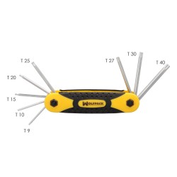 Juego Llaves Torx Plegable  8 Piezas Inviolable, Llave Torx Hexagonal, Llave Estrella, Llave Allen Estrella