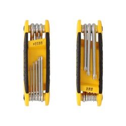 Juego Llaves Torx Plegable  8 Piezas Inviolable, Llave Torx Hexagonal, Llave Estrella, Llave Allen Estrella