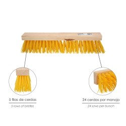 Cepillo Barrendero Industrial Fibra Polipropileno. Soporte Madera 50 cm. (Sin Mango)