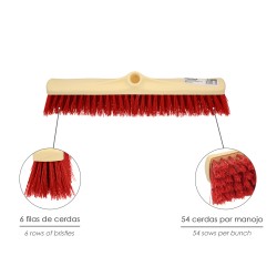 Cepillo Barrendero Industrial Fibra Suave PVC. Soporte Polipropileno 50 cm. (Sin Mango)