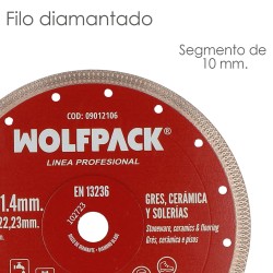 Disco Diamante Ø 230 mm. Porcelanicos, Gres, Ceramica, Solerias. Segmento Diamantado 10 mm.